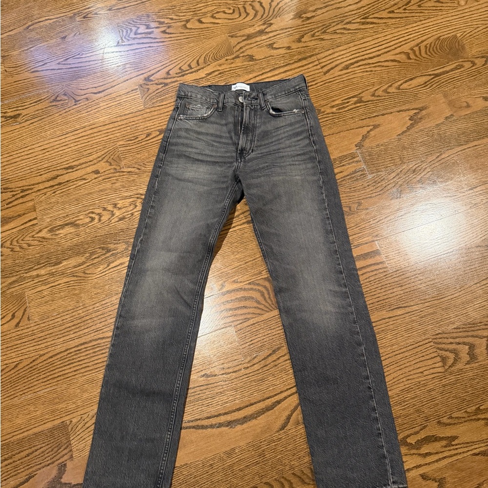 Zara Women’s Charcoal Straight-Leg Jeans